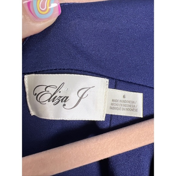 Eliza J Floral Flutter Sleeve V-Neck Ruffle Chiffon Dress Women's Size 6 - Picture 2 of 9